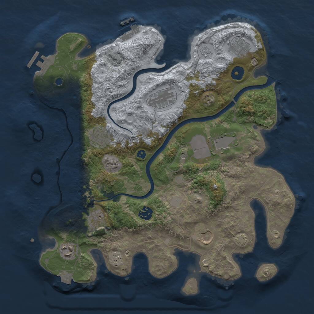 Rust Map: Procedural Map, Size: 3500, Seed: 1949837163, 15 Monuments
