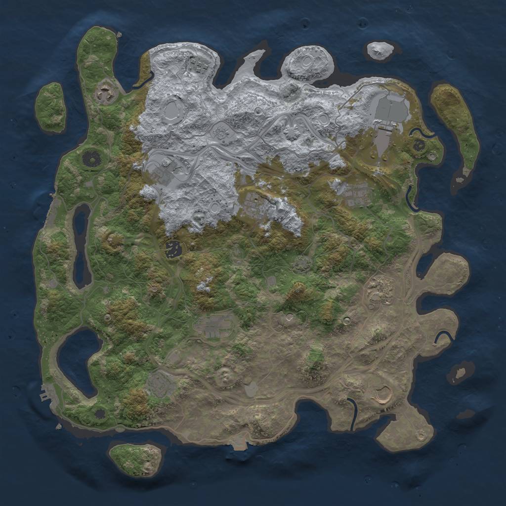 Rust Map: Procedural Map, Size: 4250, Seed: 992548417, 19 Monuments