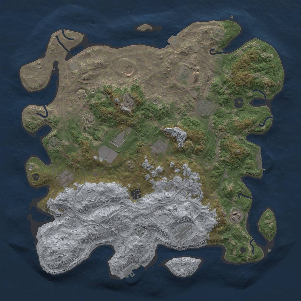 Rust Map: Procedural Map, Size: 4250, Seed: 18501642, 19 Monuments