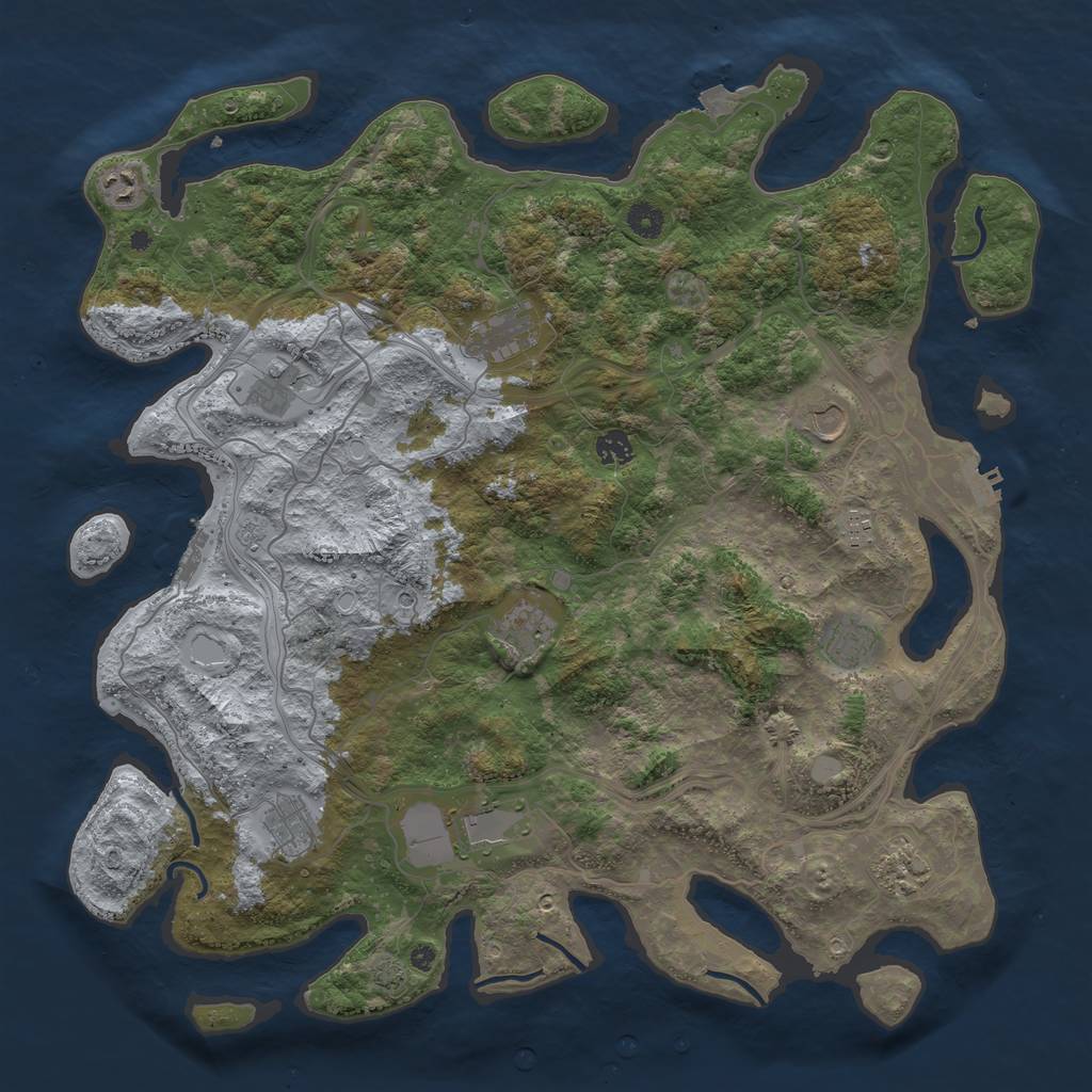 Rust Map: Procedural Map, Size: 4500, Seed: 4777888, 19 Monuments