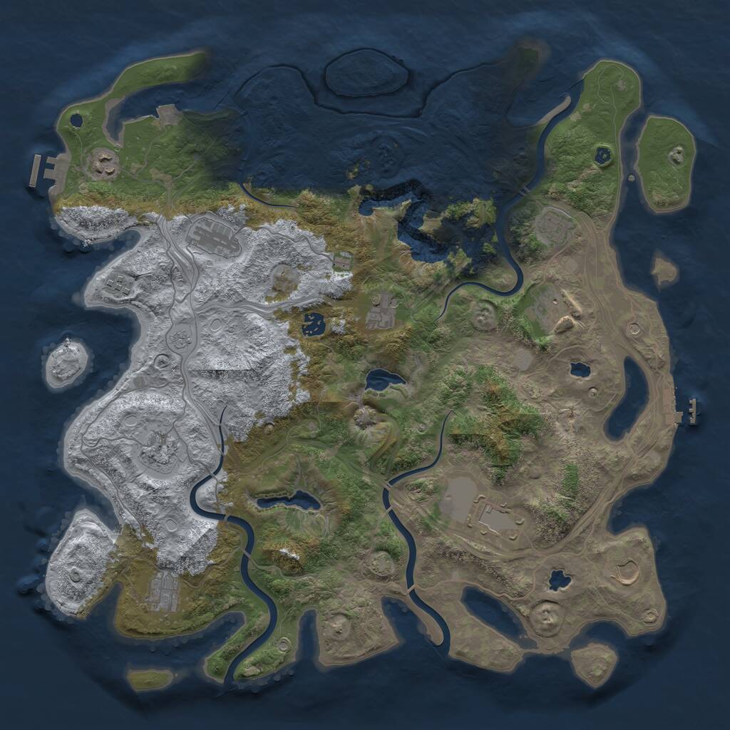 Rust Map: Procedural Map, Size: 4500, Seed: 4777888, 17 Monuments