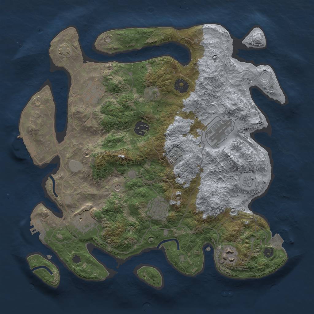 Rust Map: Procedural Map, Size: 3250, Seed: 1510778144, 15 Monuments