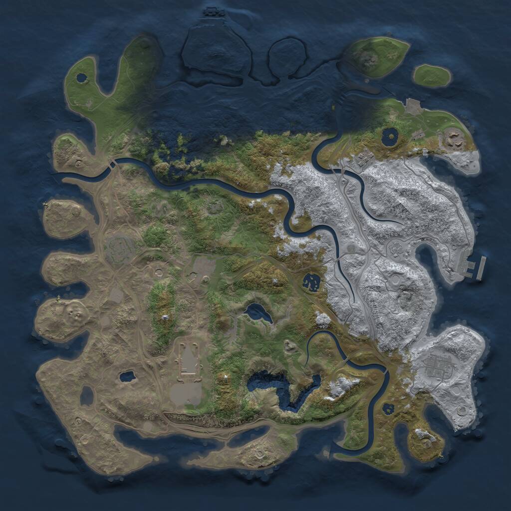 Rust Map: Procedural Map, Size: 4250, Seed: 1289461997, 13 Monuments