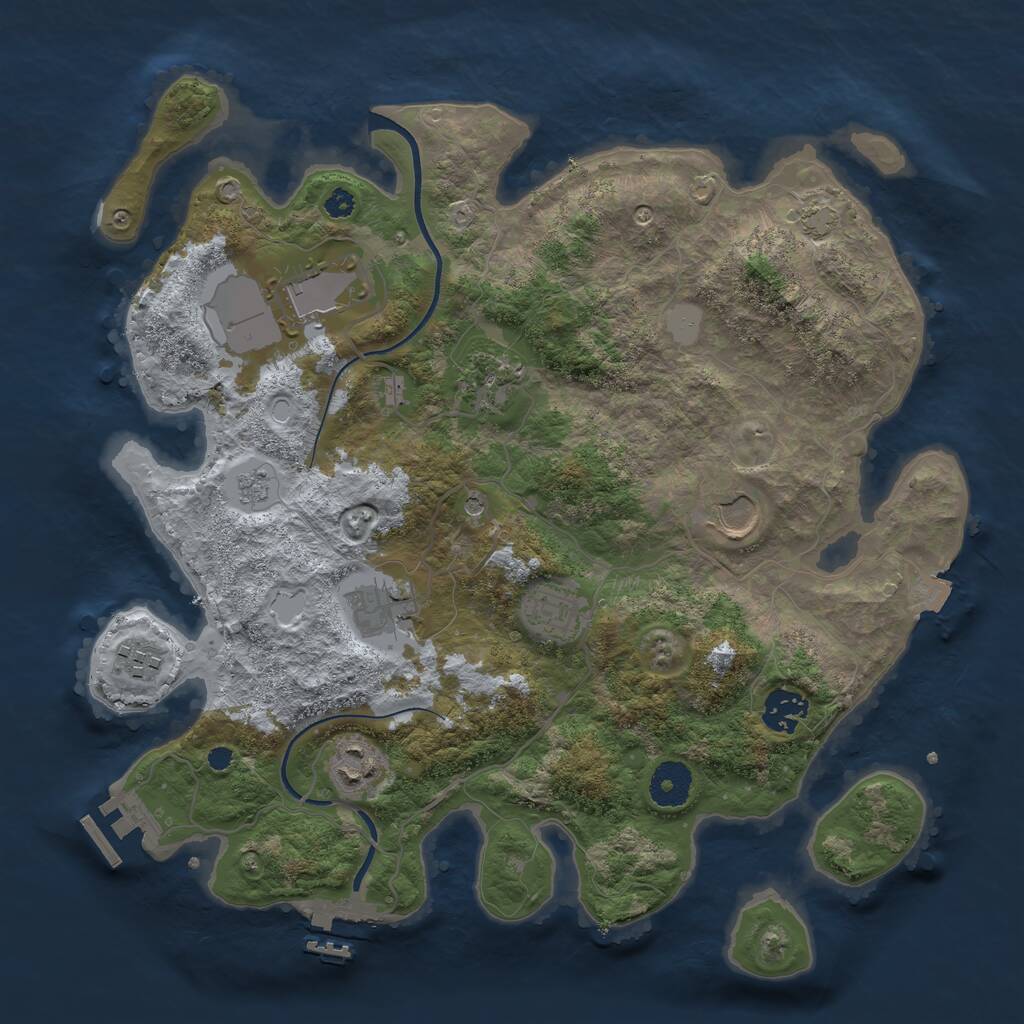 Rust Map: Procedural Map, Size: 3500, Seed: 191677190, 14 Monuments