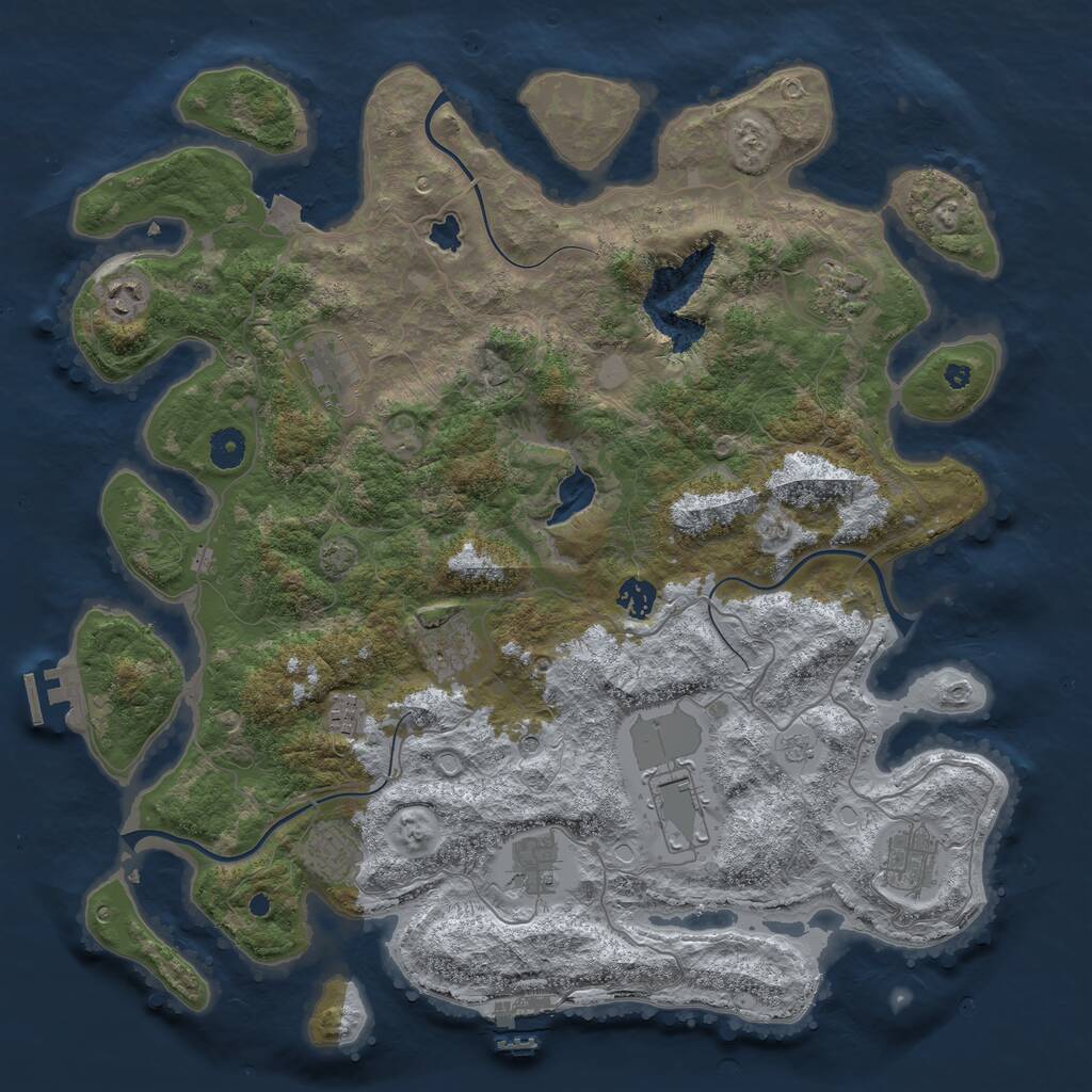 Rust Map: Procedural Map, Size: 4200, Seed: 14309329, 16 Monuments