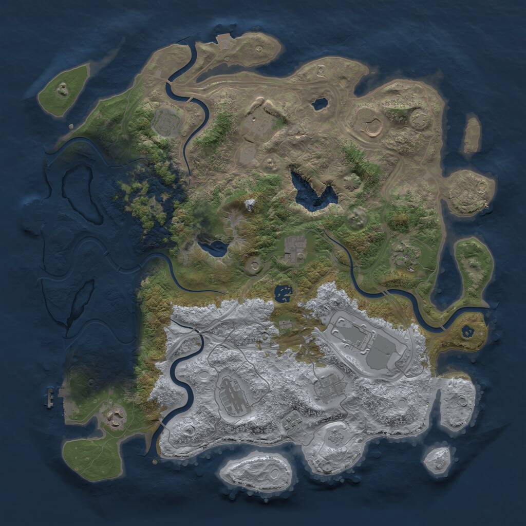 Rust Map: Procedural Map, Size: 4250, Seed: 1513168111, 17 Monuments
