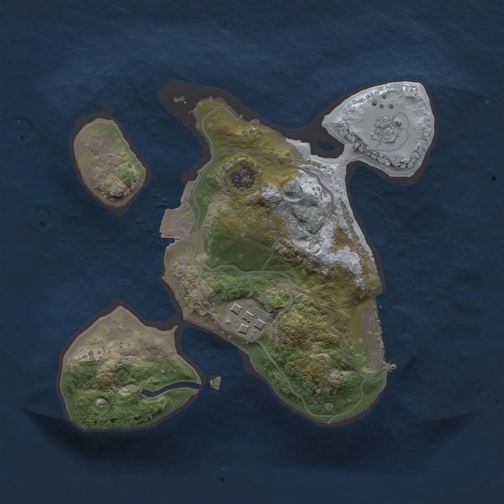 Rust Map: Procedural Map, Size: 2000, Seed: 490047579, 6 Monuments