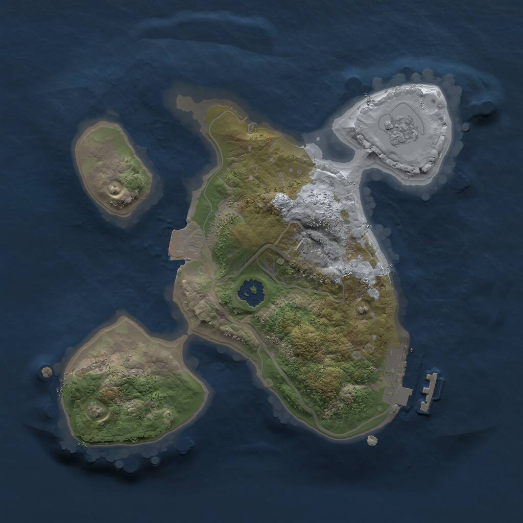 Rust Map: Procedural Map, Size: 2000, Seed: 490047579, 3 Monuments
