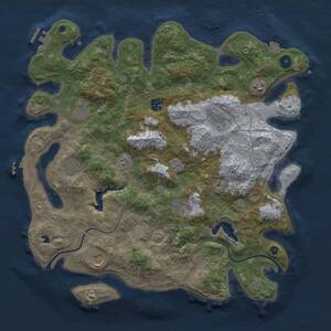 Thumbnail Rust Map: Procedural Map, Size: 4000, Seed: 390872366, 14 Monuments