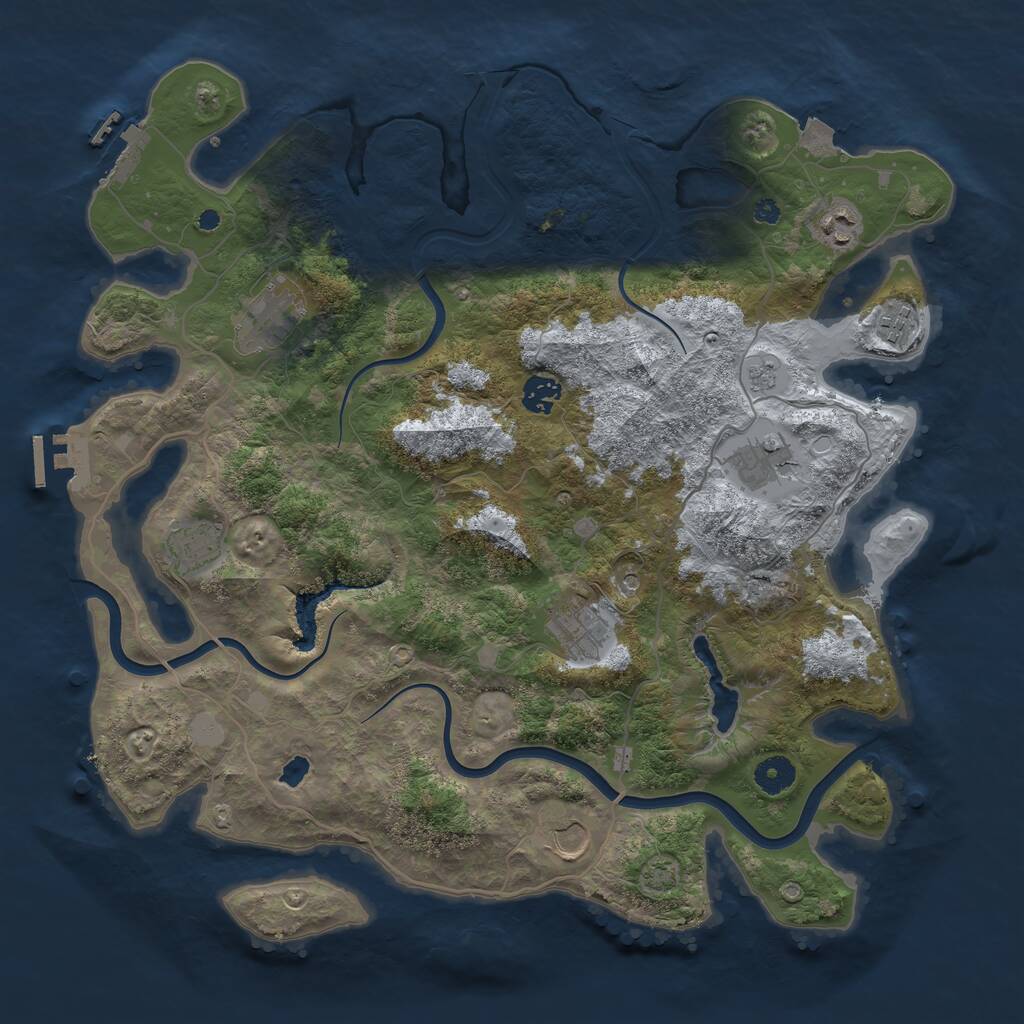 Rust Map: Procedural Map, Size: 4000, Seed: 390872366, 14 Monuments