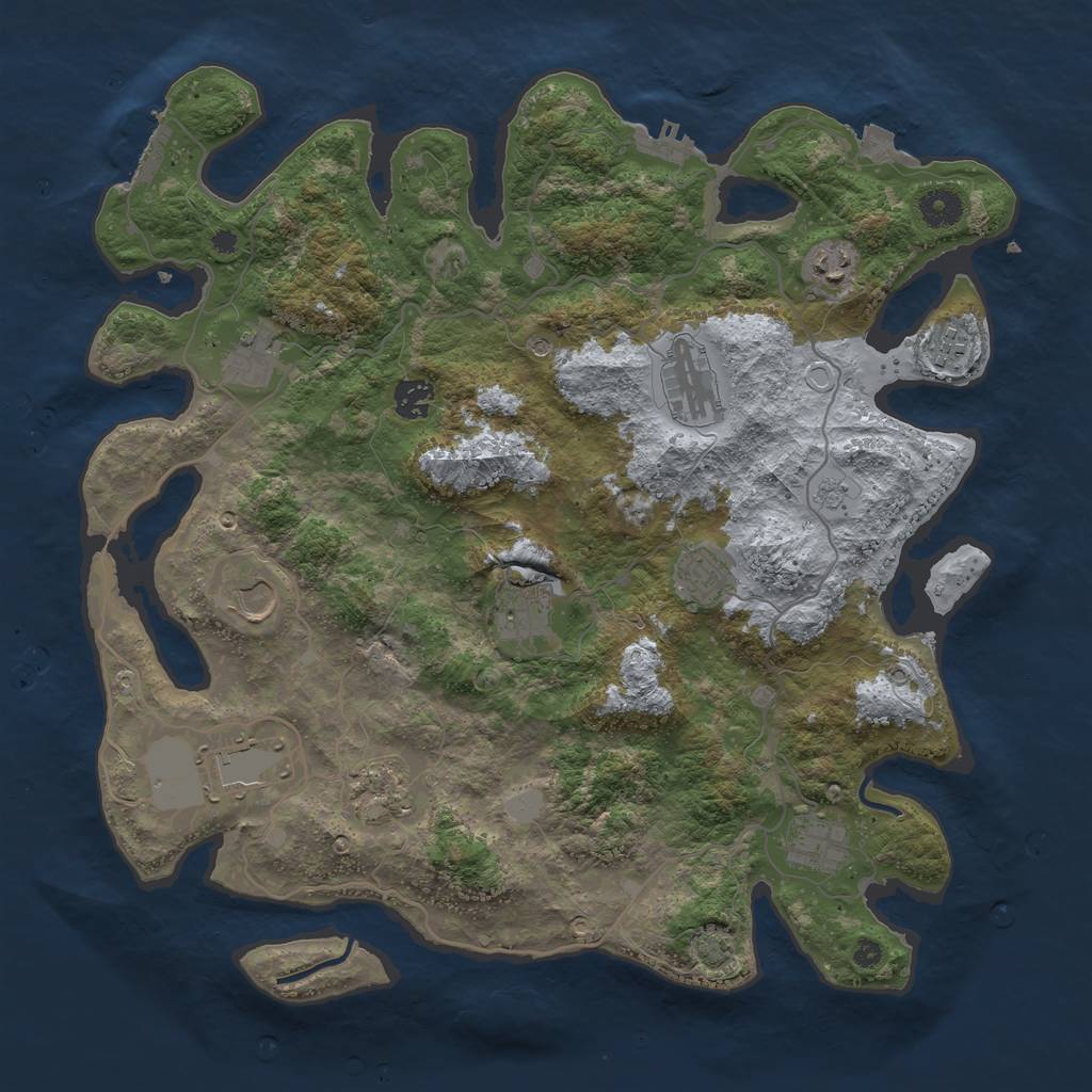 Rust Map: Procedural Map, Size: 4000, Seed: 390872366, 19 Monuments