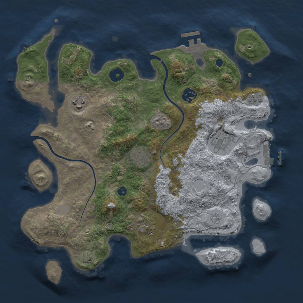 Rust Map: Procedural Map, Size: 3300, Seed: 194368738, 12 Monuments