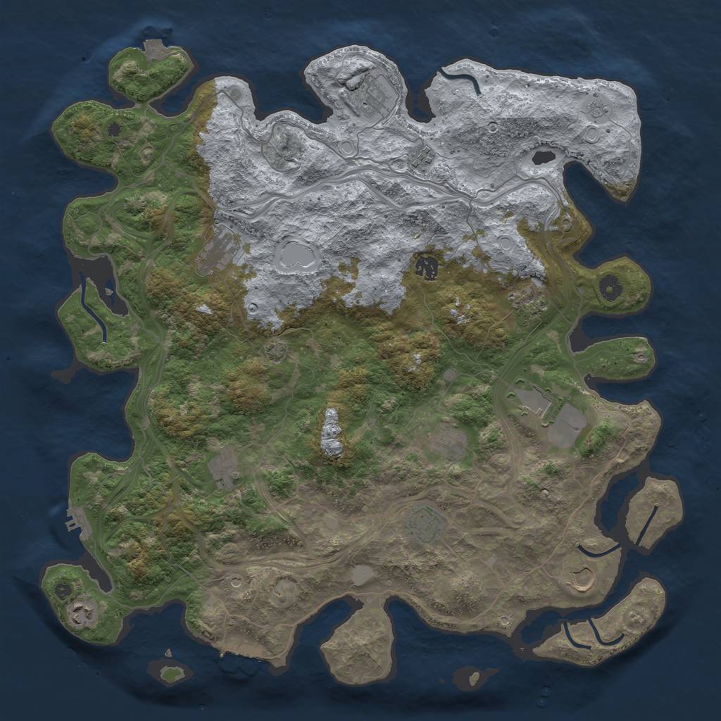 Rust Map: Procedural Map, Size: 4500, Seed: 499666987, 19 Monuments