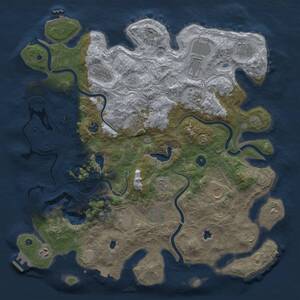 Thumbnail Rust Map: Procedural Map, Size: 4500, Seed: 499666987, 17 Monuments