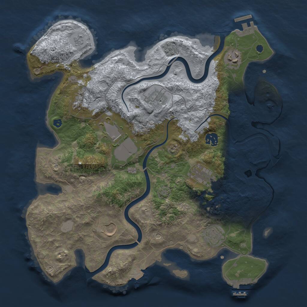 Rust Map: Procedural Map, Size: 3500, Seed: 578545371, 15 Monuments
