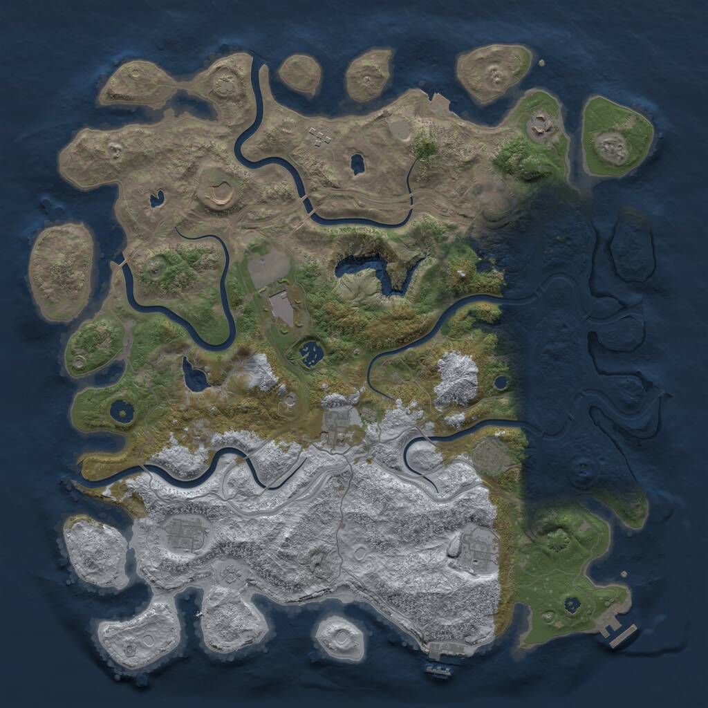 Rust Map: Procedural Map, Size: 4500, Seed: 1607686820, 16 Monuments