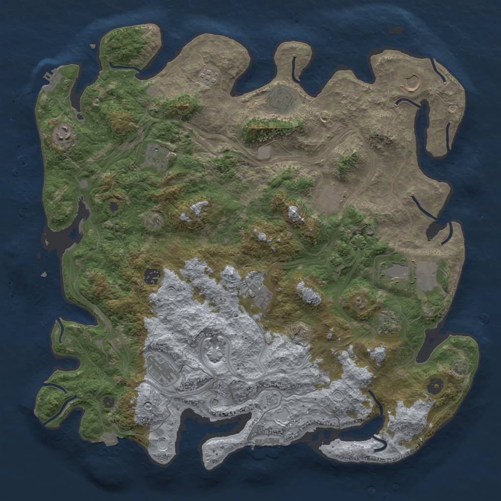 Rust Map: Procedural Map, Size: 4500, Seed: 1941411509, 19 Monuments