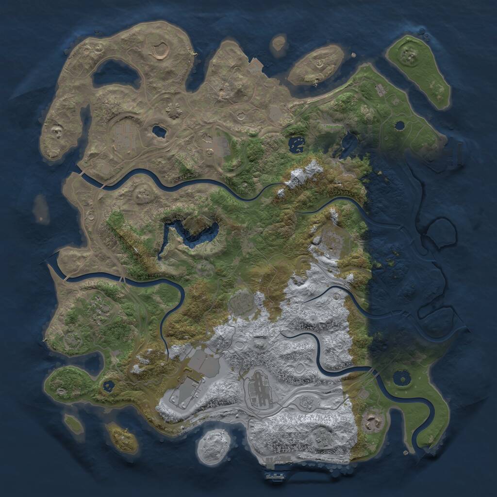 Rust Map: Procedural Map, Size: 4300, Seed: 1595739028, 17 Monuments