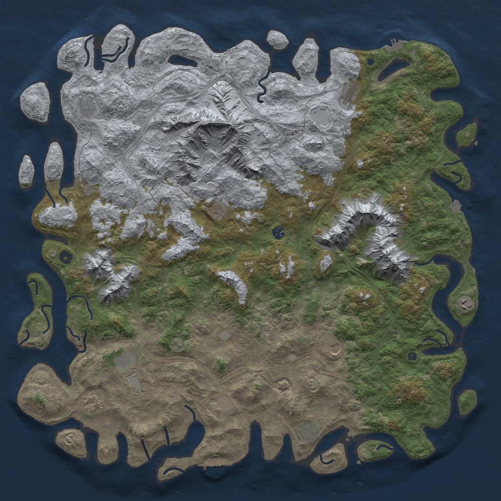 Rust Map: Procedural Map, Size: 6000, Seed: 4649, 19 Monuments