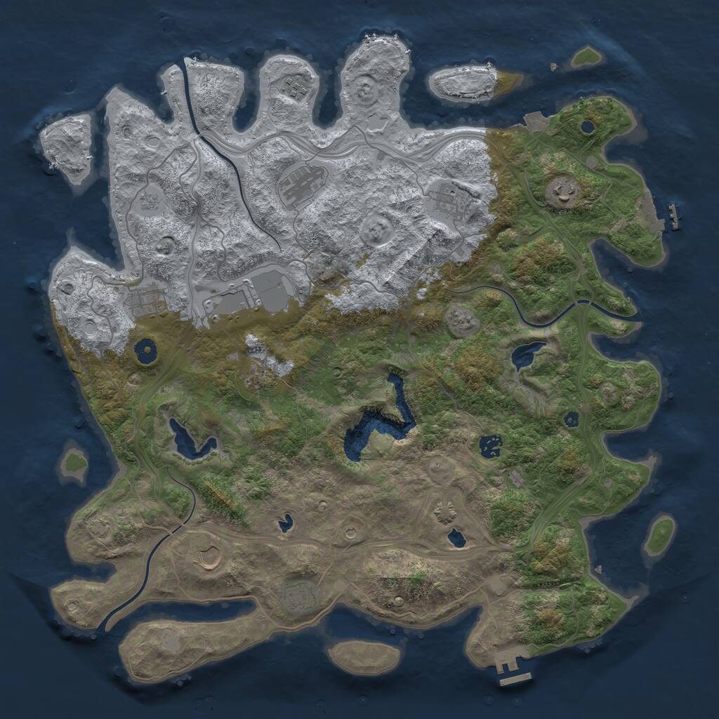 Rust Map: Procedural Map, Size: 4550, Seed: 65998843, 16 Monuments