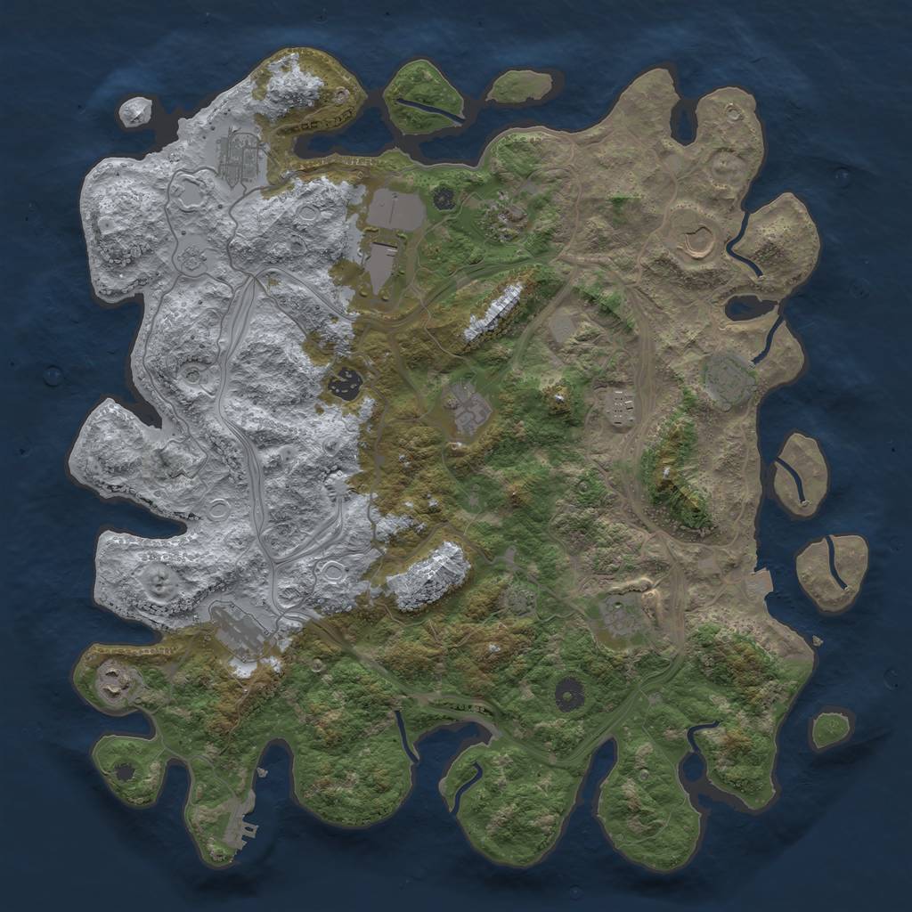 Rust Map: Procedural Map, Size: 4250, Seed: 4851344, 18 Monuments