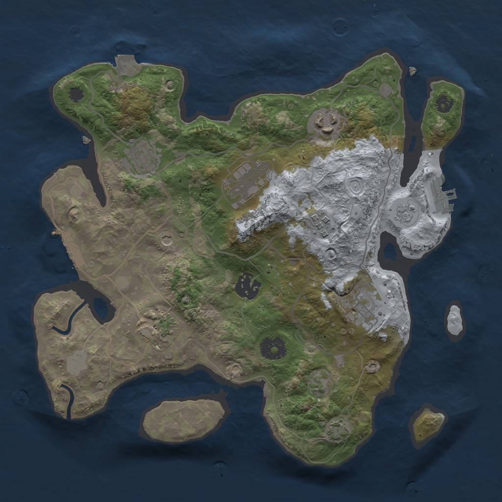 Rust Map: Procedural Map, Size: 3000, Seed: 1648714090, 15 Monuments