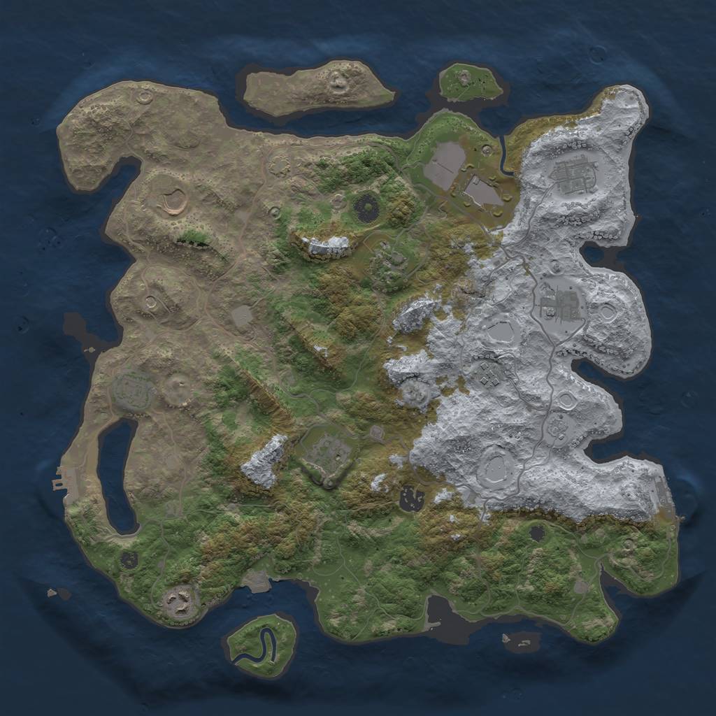 Rust Map: Procedural Map, Size: 4096, Seed: 278688322, 18 Monuments