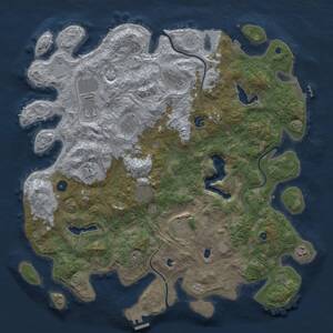 Thumbnail Rust Map: Procedural Map, Size: 4500, Seed: 52178347, 15 Monuments