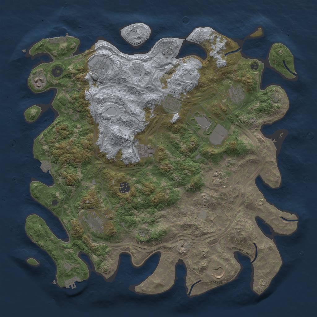 Rust Map: Procedural Map, Size: 4250, Seed: 84204766, 19 Monuments