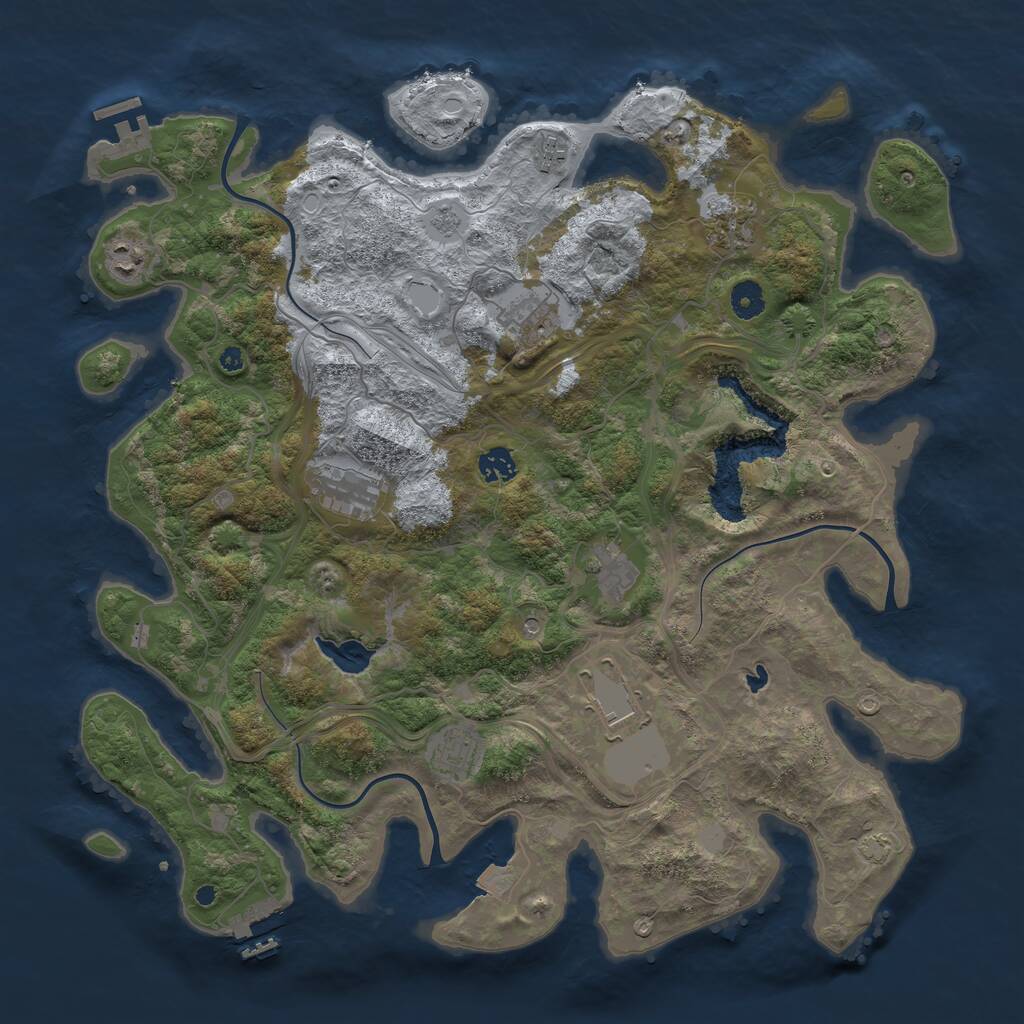 Rust Map: Procedural Map, Size: 4250, Seed: 84204766, 15 Monuments