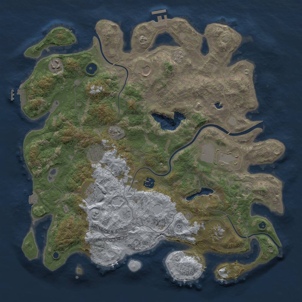 Rust Map: Procedural Map, Size: 4200, Seed: 1942785927, 14 Monuments