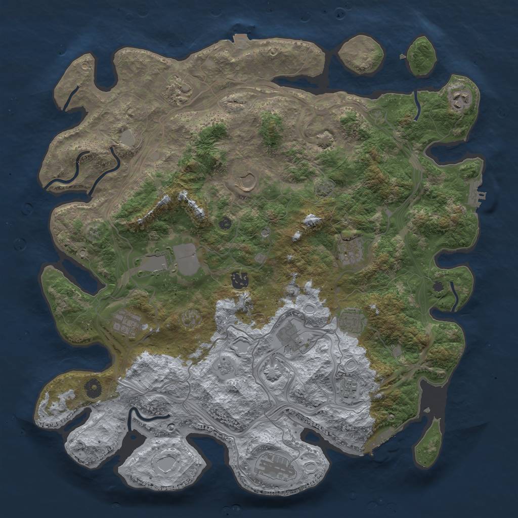 Rust Map: Procedural Map, Size: 4250, Seed: 835663650, 19 Monuments