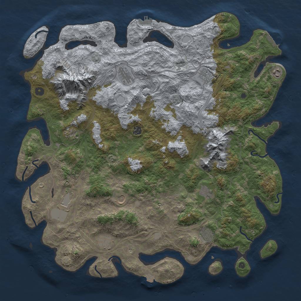Rust Map: Procedural Map, Size: 5000, Seed: 94162, 19 Monuments