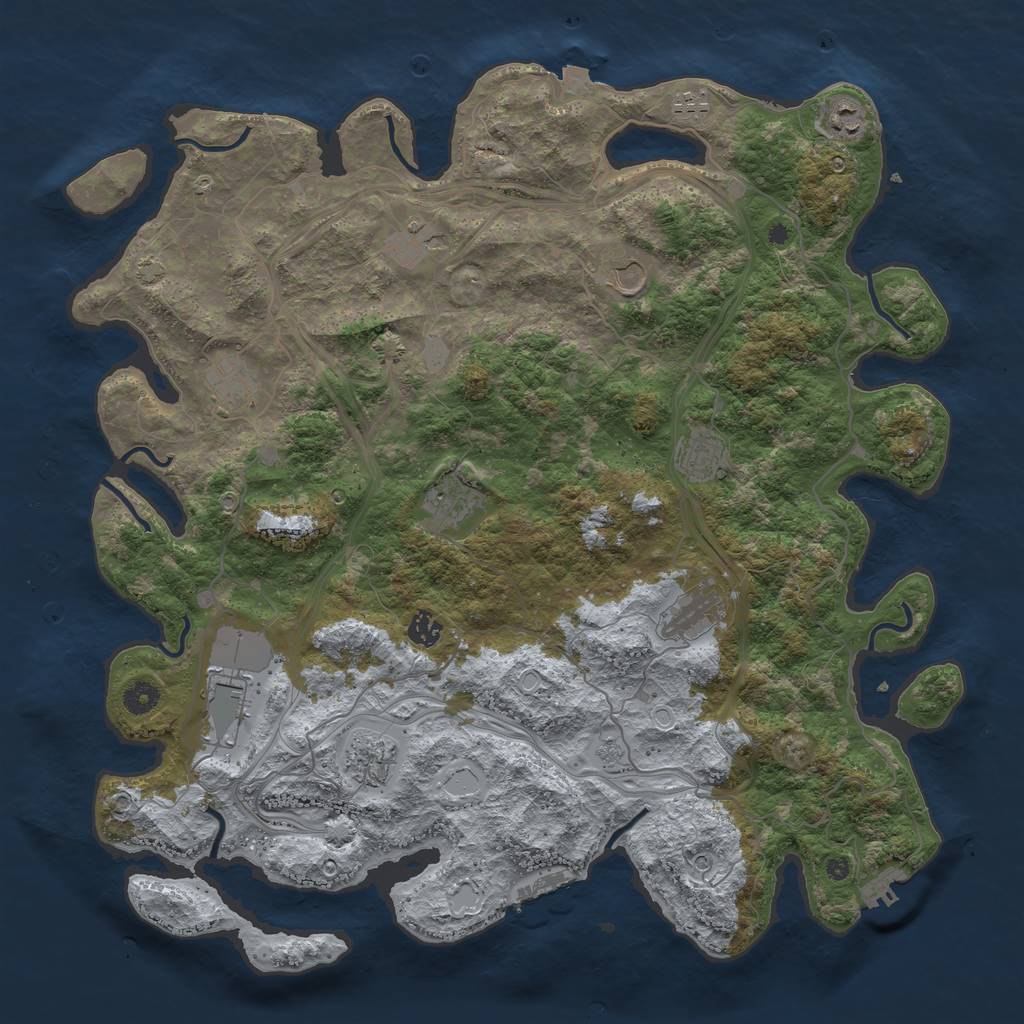 Rust Map: Procedural Map, Size: 4500, Seed: 3022024, 19 Monuments