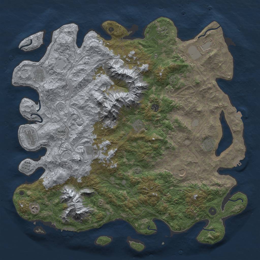 Rust Map: Procedural Map, Size: 5000, Seed: 70742595, 19 Monuments