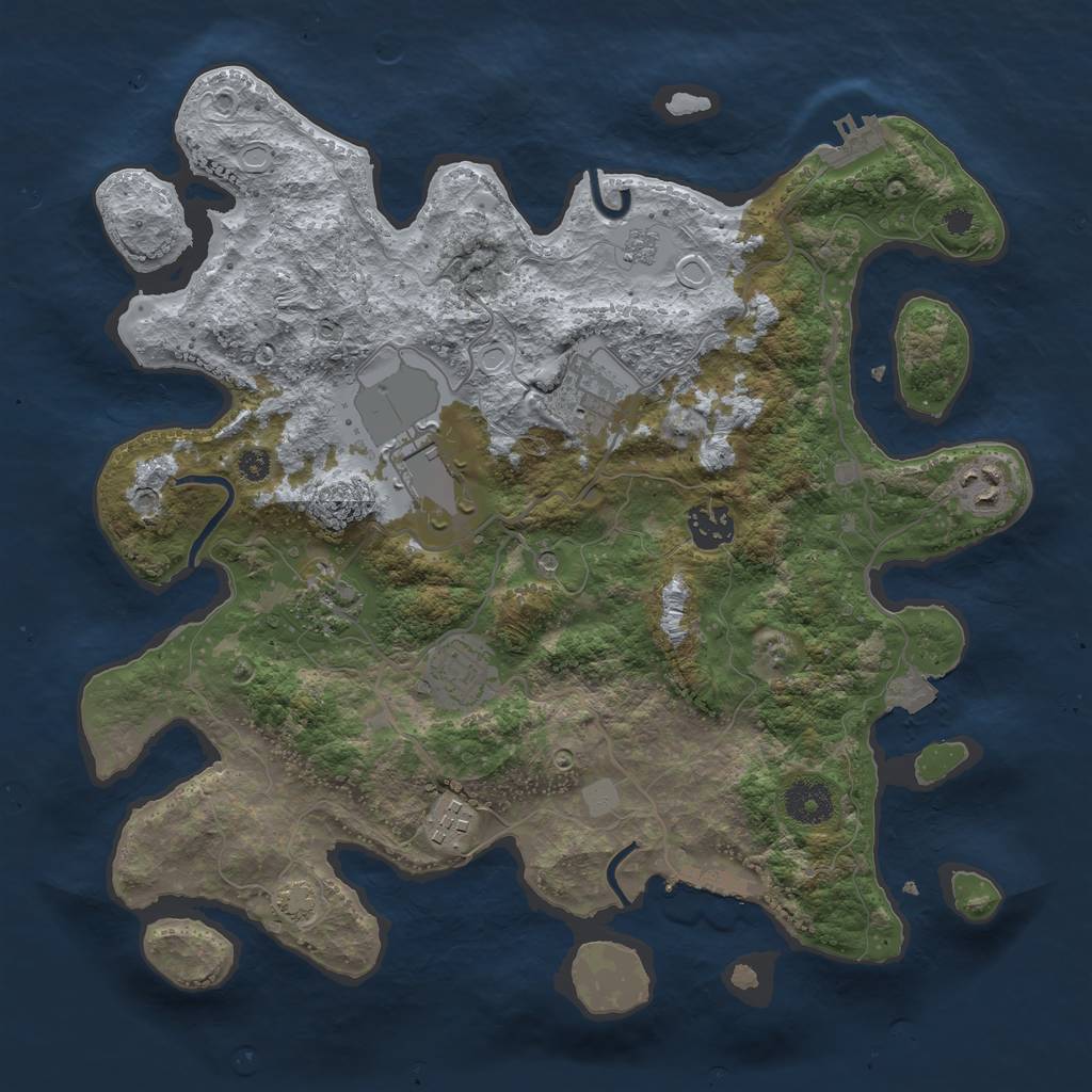 Rust Map: Procedural Map, Size: 3500, Seed: 582773136, 15 Monuments
