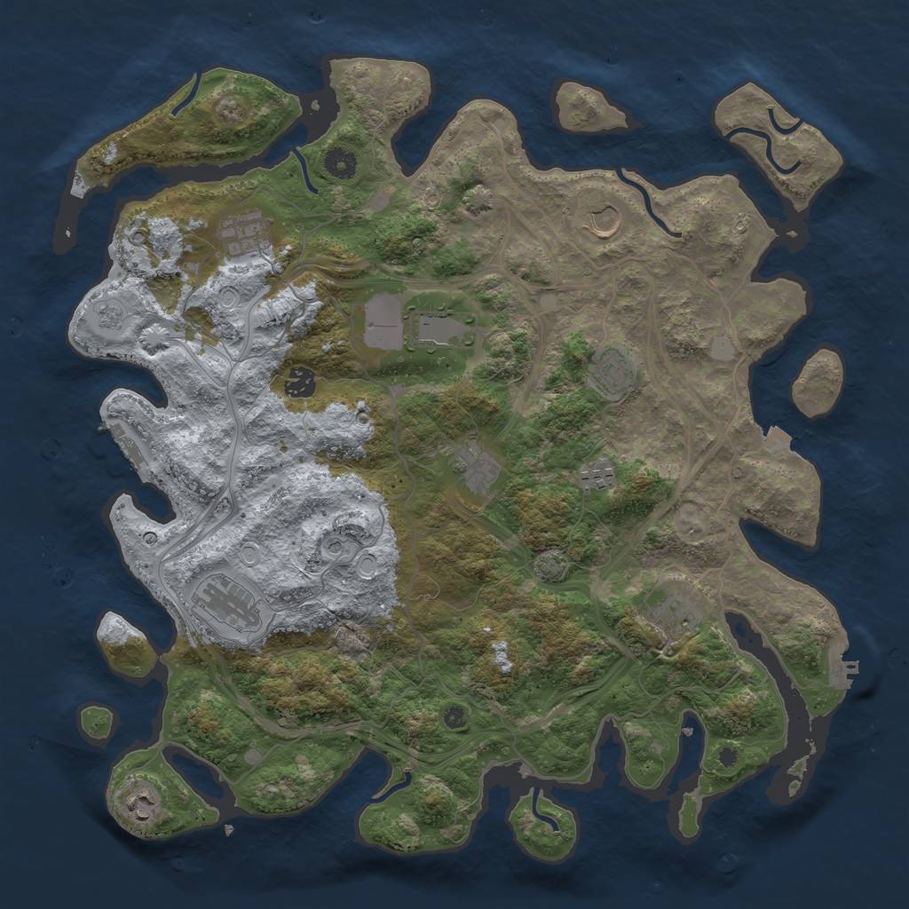 Rust Map: Procedural Map, Size: 4250, Seed: 1370230235, 18 Monuments