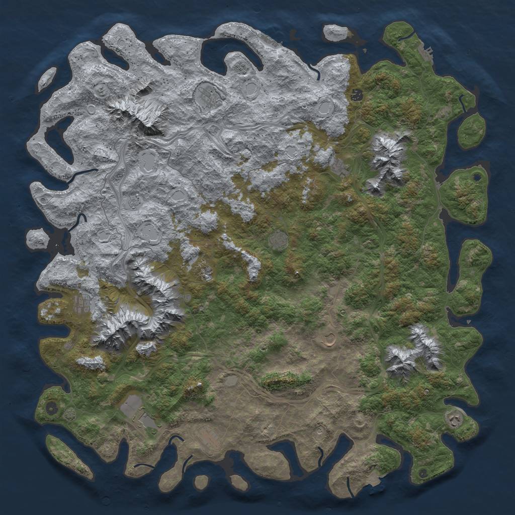 Rust Map: Procedural Map, Size: 6000, Seed: 55194724, 19 Monuments