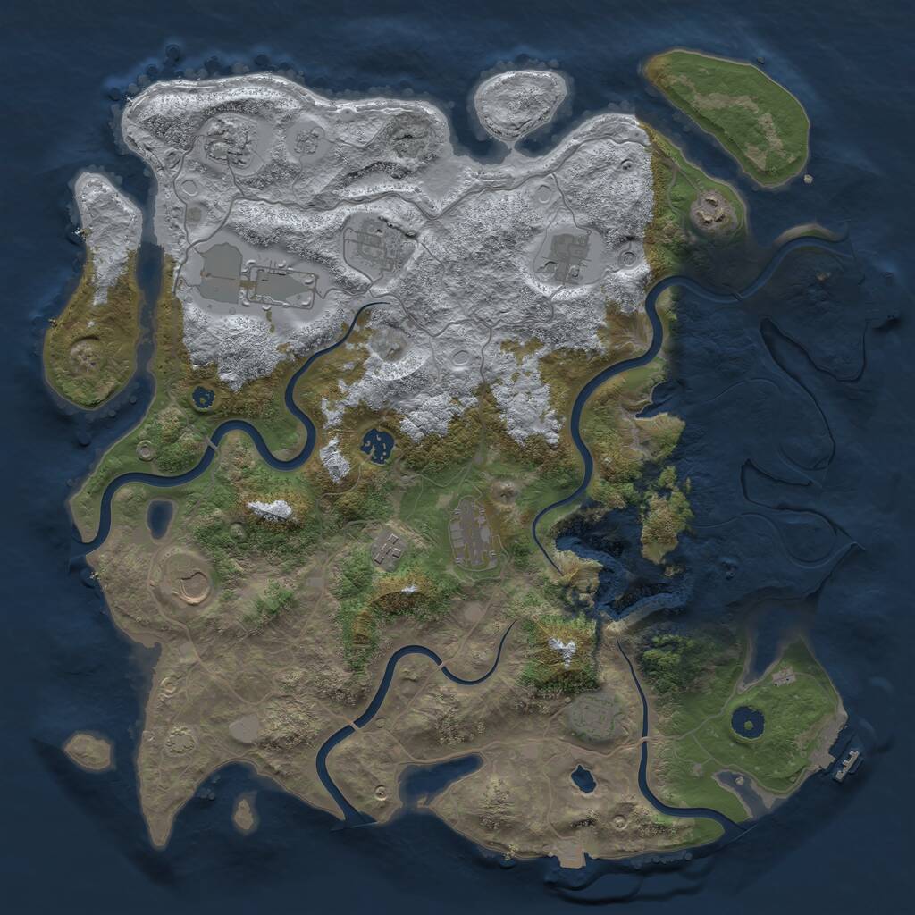 Rust Map: Procedural Map, Size: 4200, Seed: 14309322, 16 Monuments