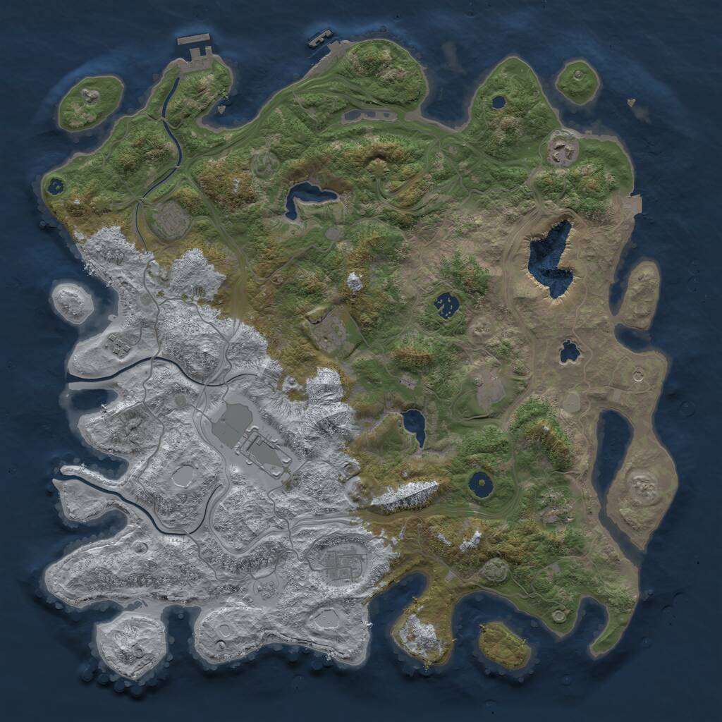 Rust Map: Procedural Map, Size: 4500, Seed: 564766453, 15 Monuments