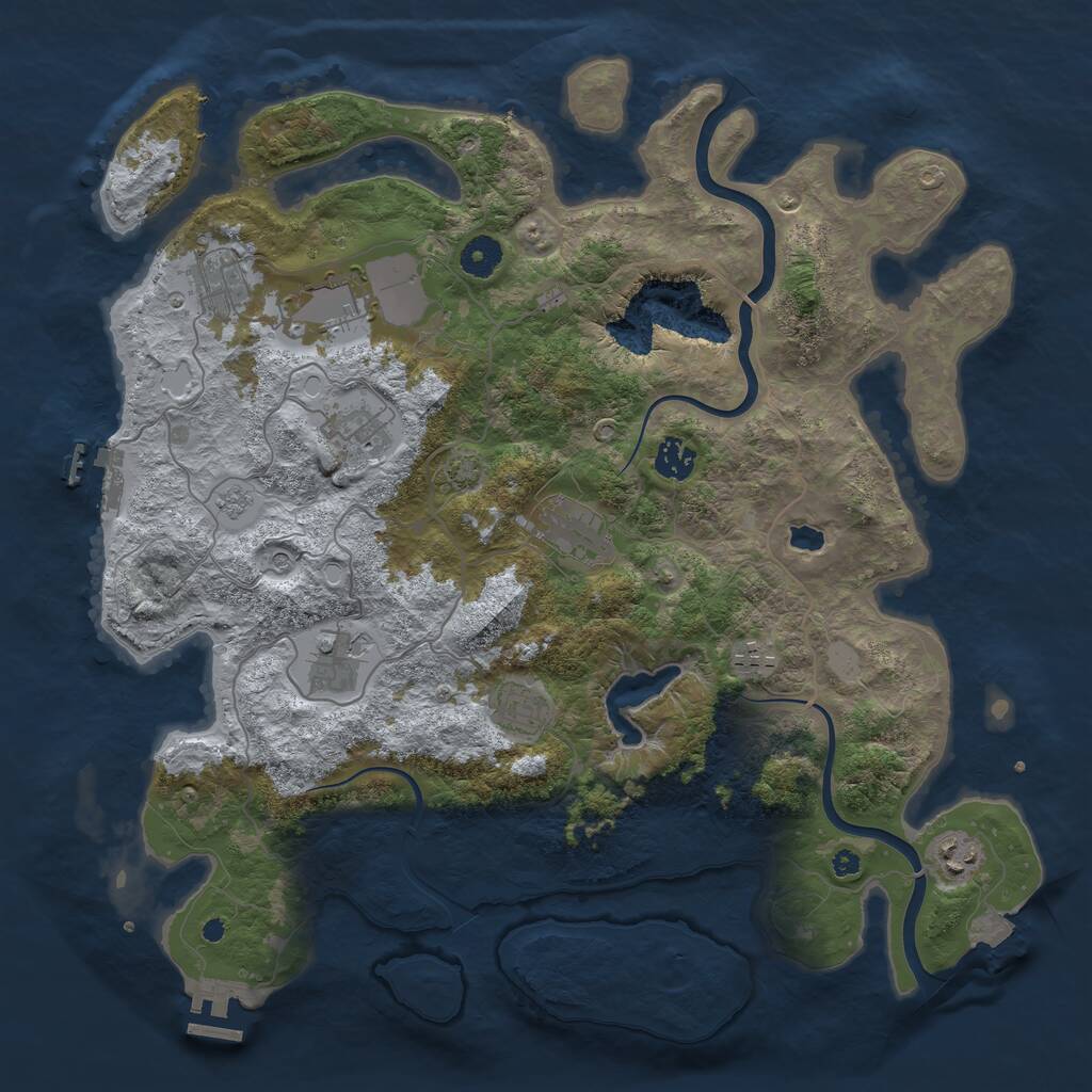 Rust Map: Procedural Map, Size: 4000, Seed: 1931144920, 15 Monuments