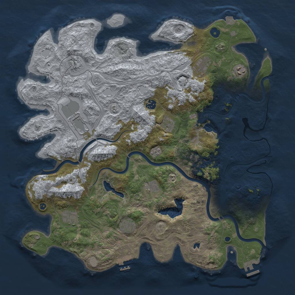 Rust Map: Procedural Map, Size: 4500, Seed: 997019939, 16 Monuments
