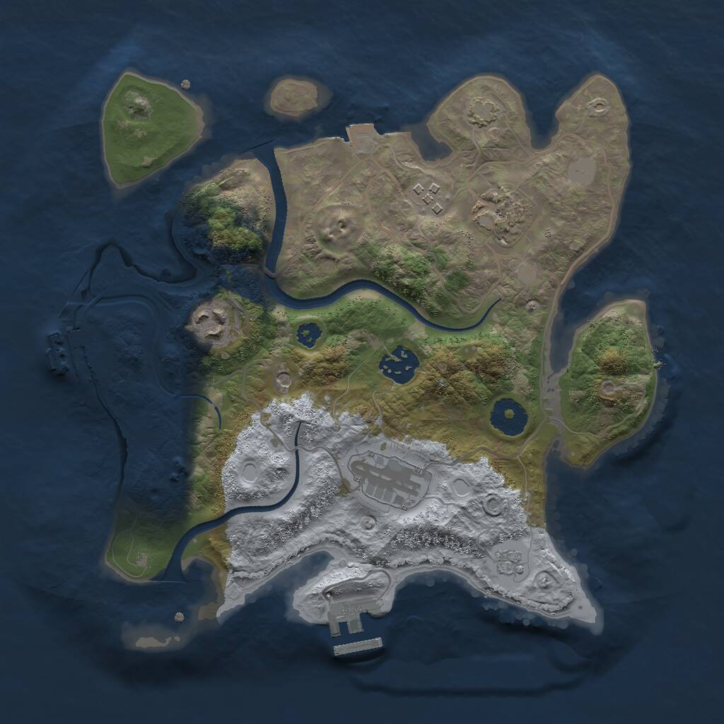 Rust Map: Procedural Map, Size: 3000, Seed: 1577646831, 11 Monuments