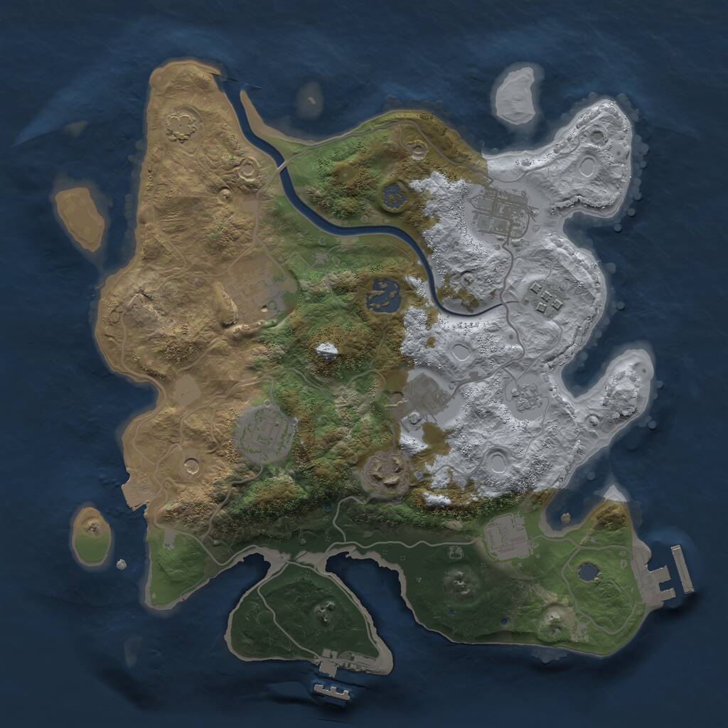 Rust Map: Procedural Map, Size: 3000, Seed: 1489707254, 15 Monuments