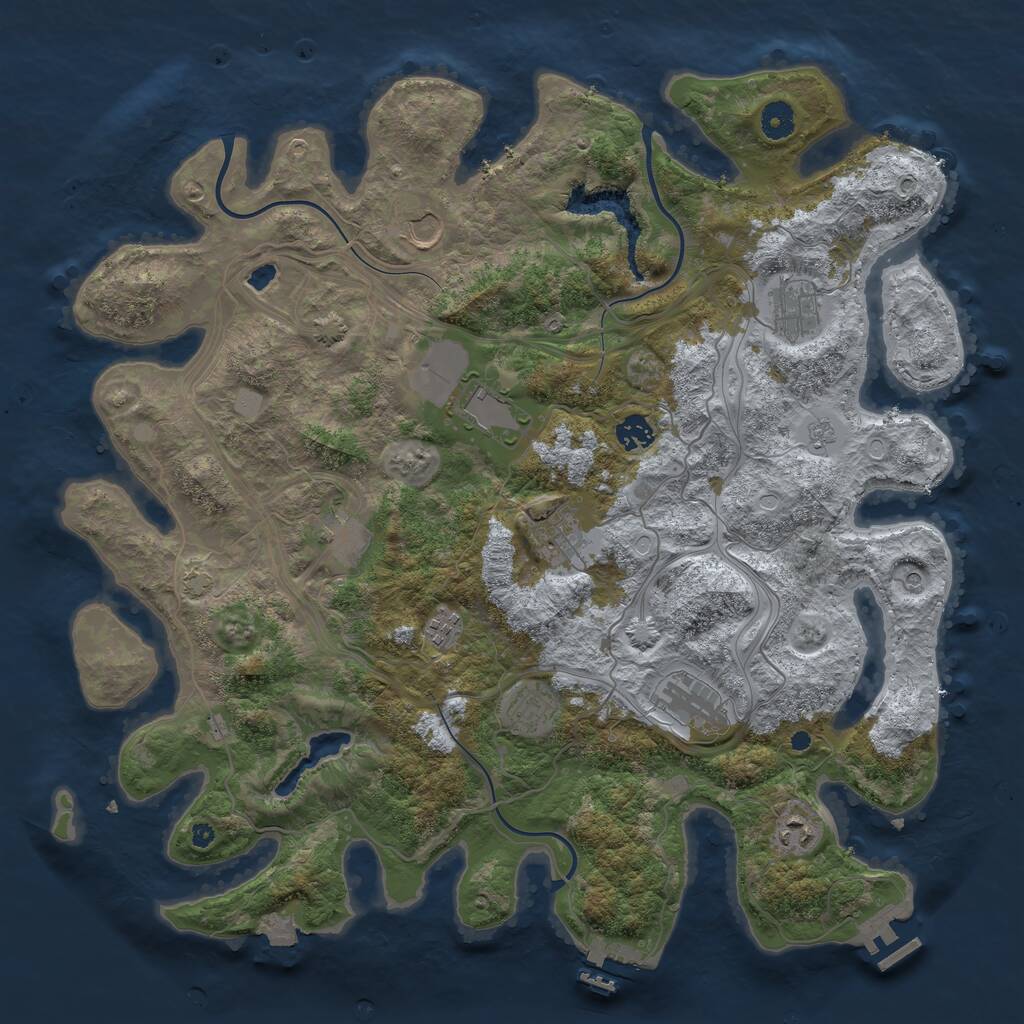 Rust Map: Procedural Map, Size: 4250, Seed: 1392355116, 16 Monuments