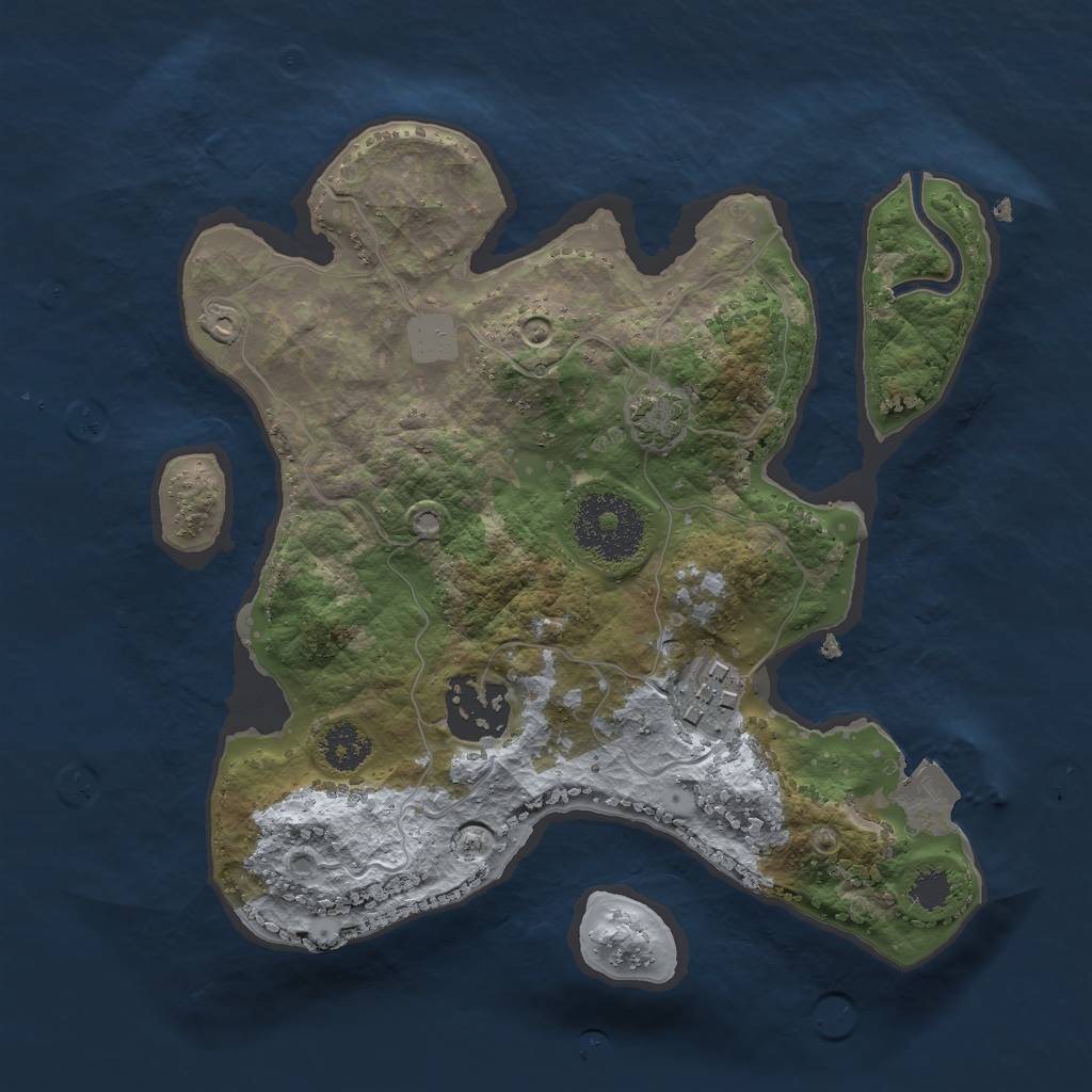 Rust Map: Procedural Map, Size: 2400, Seed: 100374504, 6 Monuments