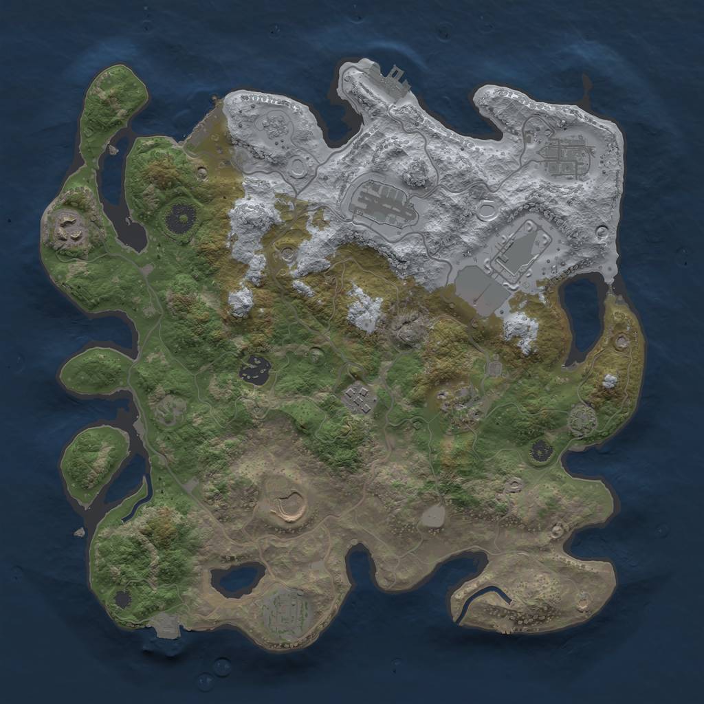 Rust Map: Procedural Map, Size: 3500, Seed: 1403335262, 17 Monuments