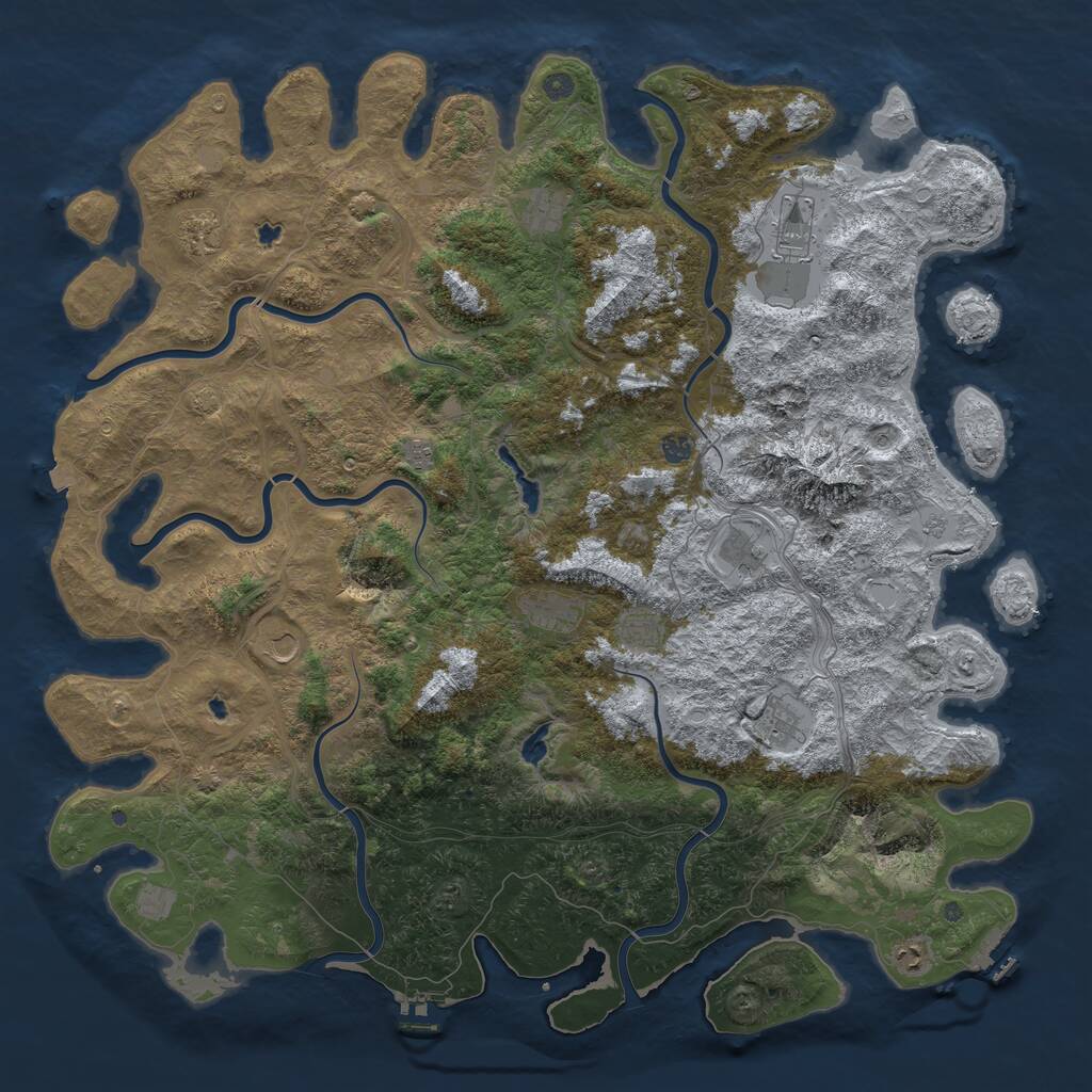 Rust Map: Procedural Map, Size: 5555, Seed: 188433270, 19 Monuments