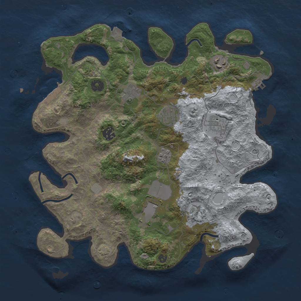 Rust Map: Procedural Map, Size: 3500, Seed: 1356079961, 16 Monuments