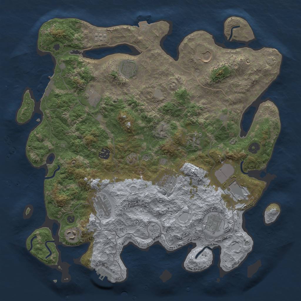 Rust Map: Procedural Map, Size: 4000, Seed: 1858807991, 19 Monuments